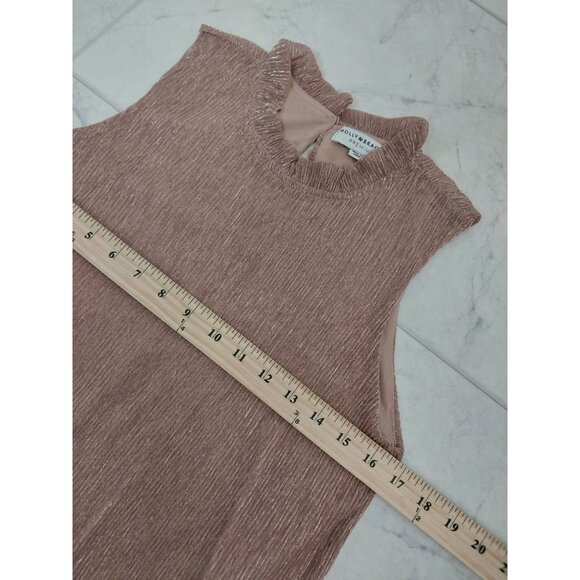 Molly Bracken Premium Pink Shimmer Sleeveless Blouse Sz XS - Picture 9 of 9